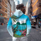 Afro-Saint Lucians Zip Hoodie Pitons Landscape