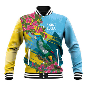 Saint Lucia Afro Baseball Jacket Tropical Vibes