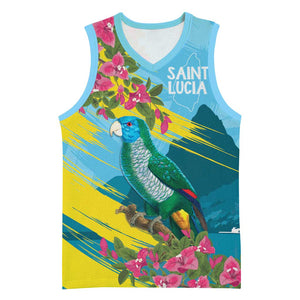 Saint Lucia Afro Basketball Jersey Tropical Vibes - African Pride