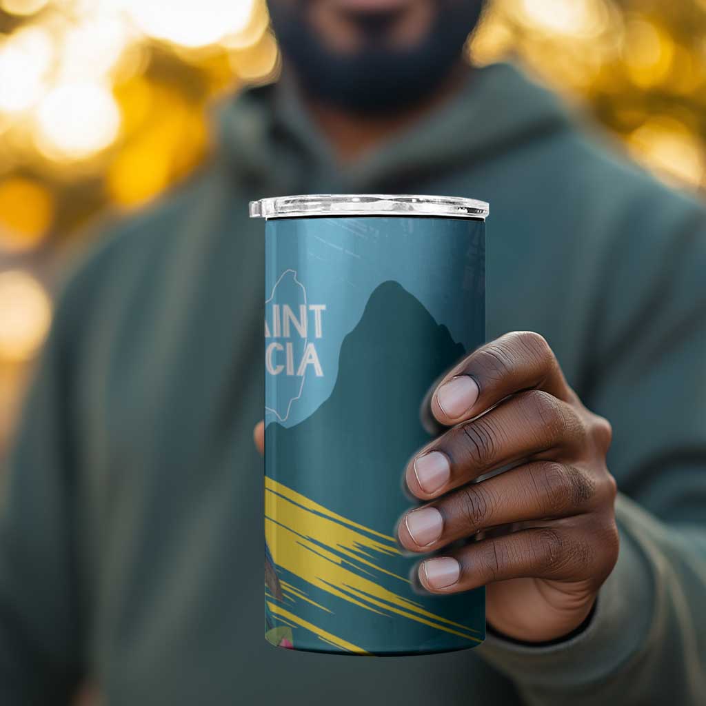 Saint Lucia Afro 4 in 1 Can Cooler Tumbler Tropical Vibes