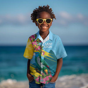 Saint Lucia Afro Kid Hawaiian Shirt Tropical Vibes