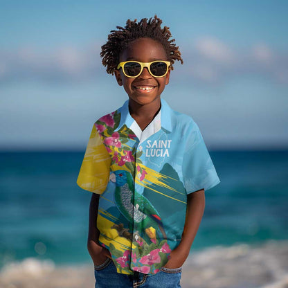 Saint Lucia Afro Kid Hawaiian Shirt Tropical Vibes