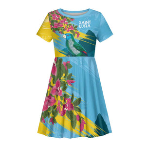 Saint Lucia Afro Kid Short Sleeve Dress Tropical Vibes