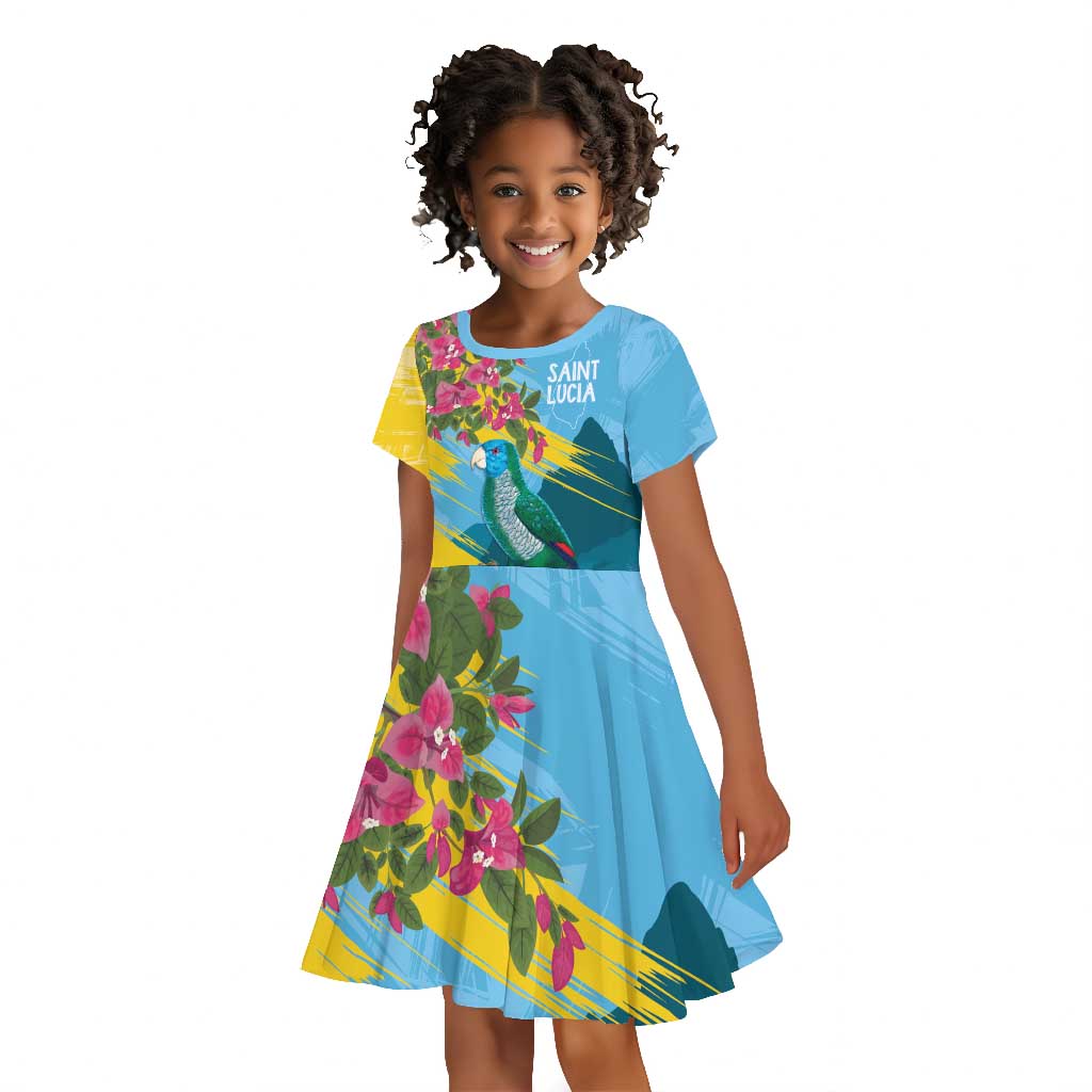 Saint Lucia Afro Kid Short Sleeve Dress Tropical Vibes