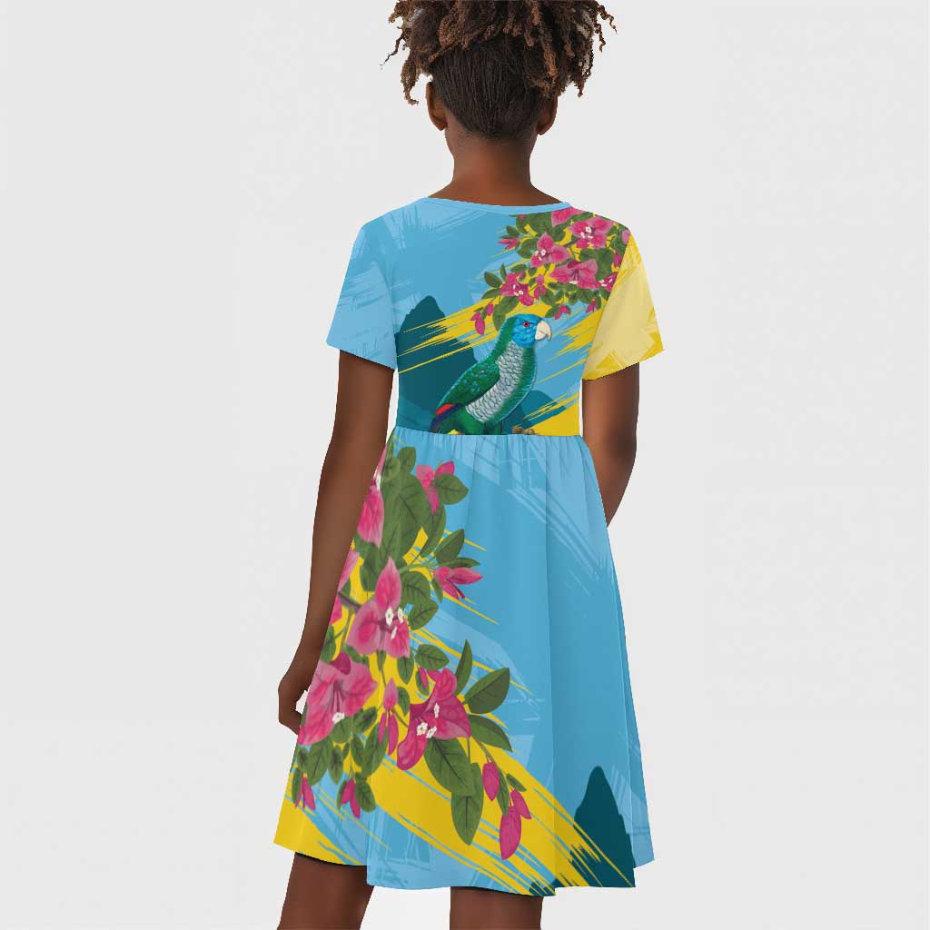 Saint Lucia Afro Kid Short Sleeve Dress Tropical Vibes
