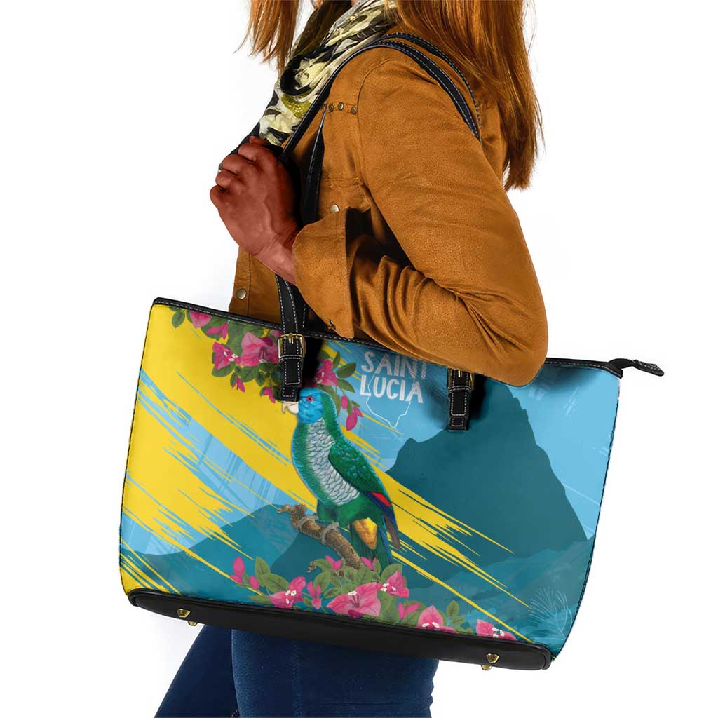 Saint Lucia Afro Leather Tote Bag Tropical Vibes