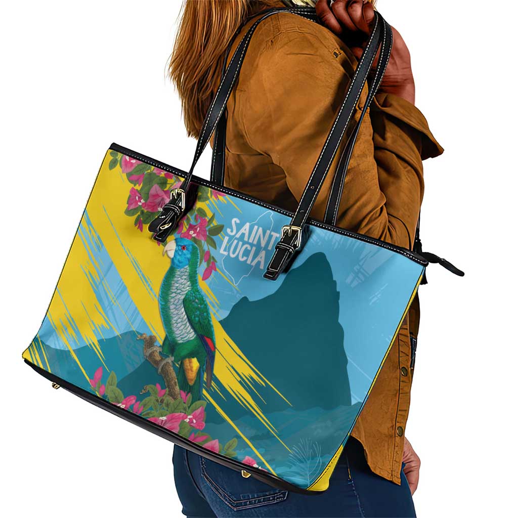 Saint Lucia Afro Leather Tote Bag Tropical Vibes