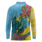 Saint Lucia Afro Long Sleeve Polo Shirt Tropical Vibes