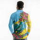 Saint Lucia Afro Long Sleeve Polo Shirt Tropical Vibes