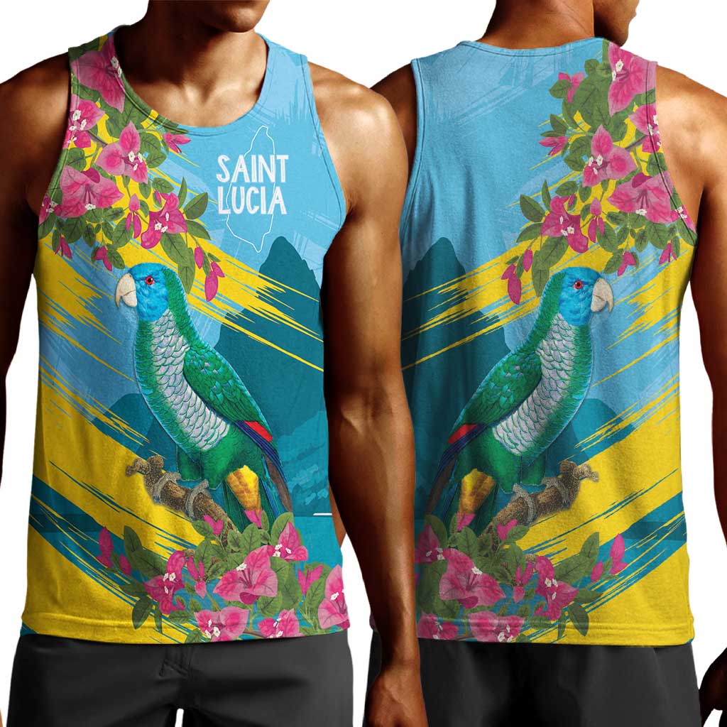 Saint Lucia Afro Men Tank Top Tropical Vibes