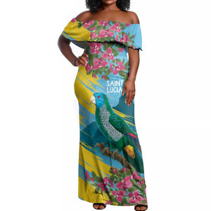 Saint Lucia Afro Off Shoulder Maxi Dress Tropical Vibes