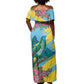 Saint Lucia Afro Off Shoulder Maxi Dress Tropical Vibes