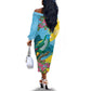 Saint Lucia Afro Off The Shoulder Long Sleeve Dress Tropical Vibes