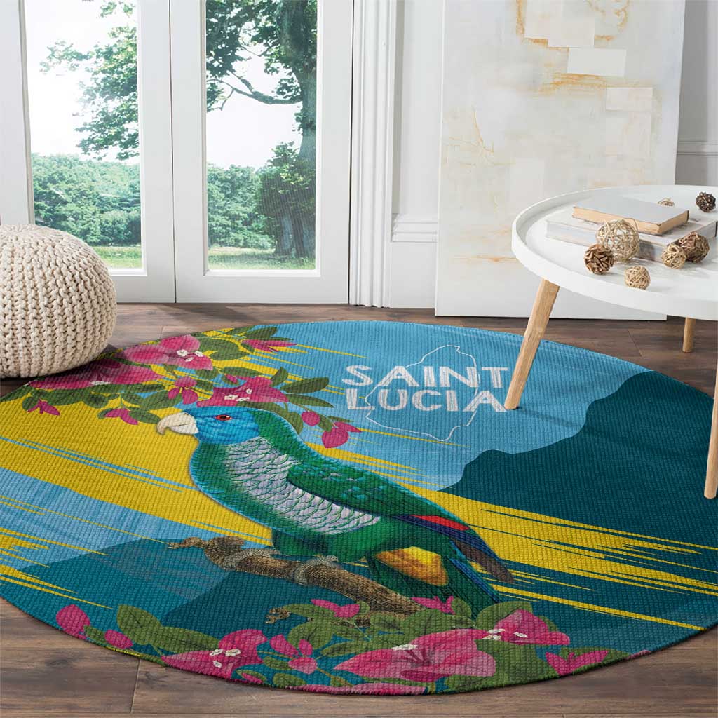 Saint Lucia Afro Round Carpet Tropical Vibes
