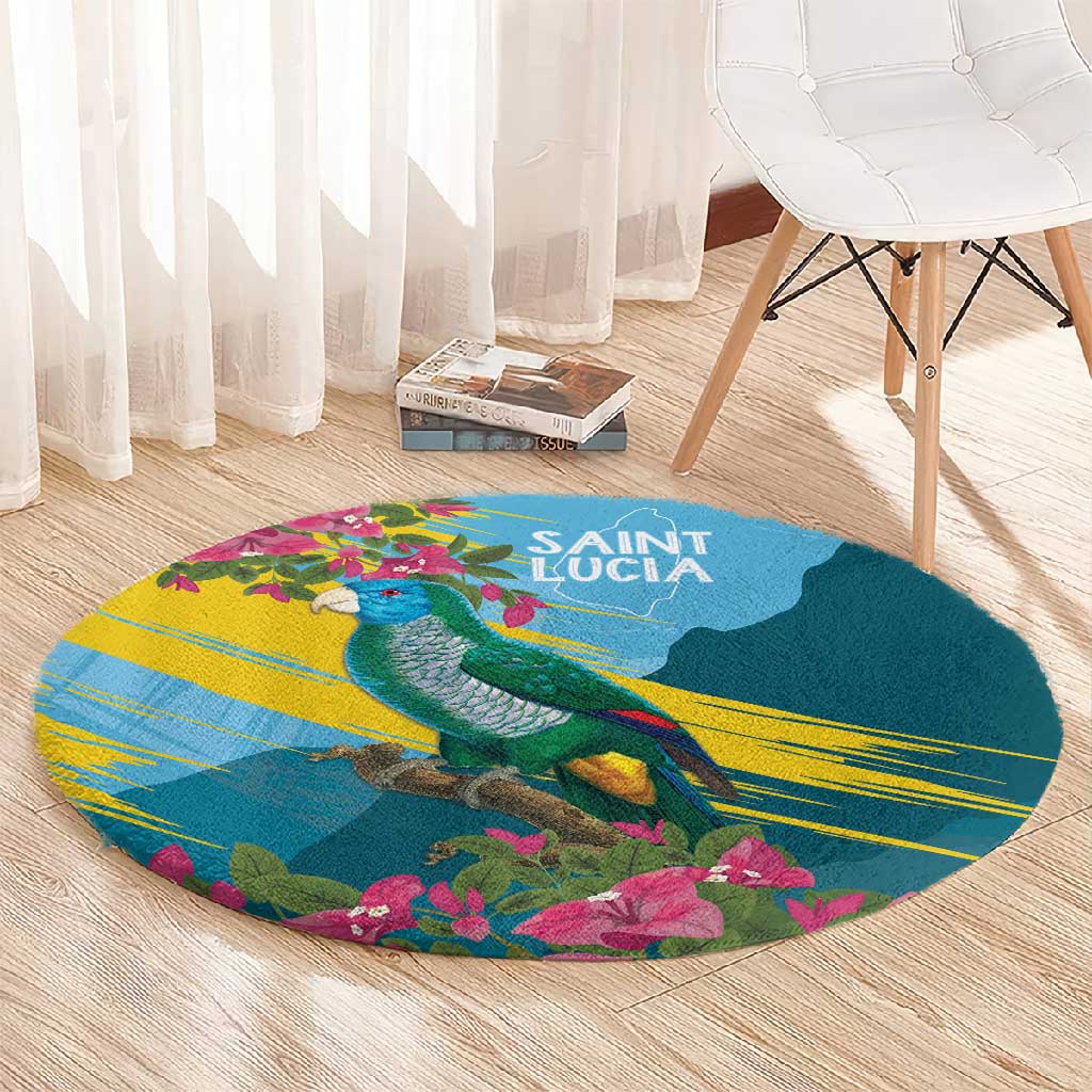 Saint Lucia Afro Round Carpet Tropical Vibes