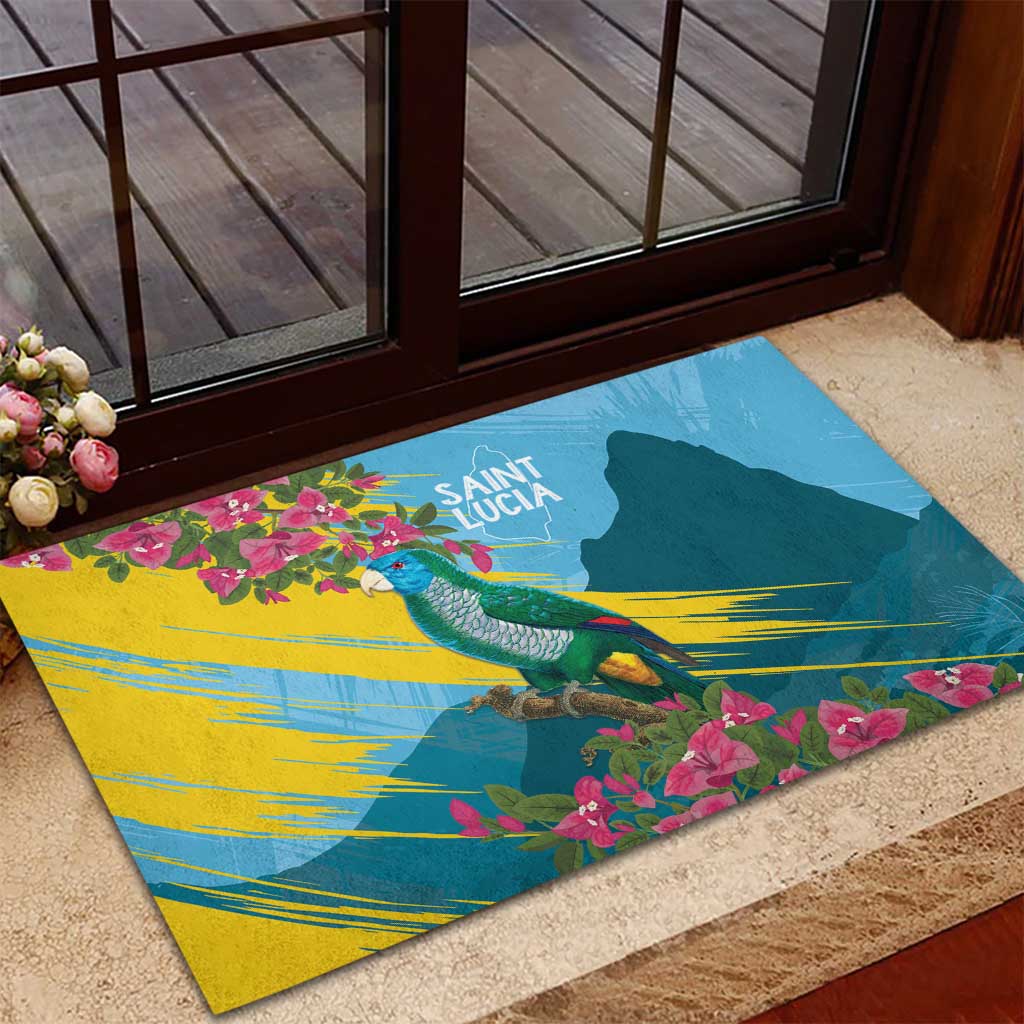 Saint Lucia Afro Rubber Doormat Tropical Vibes