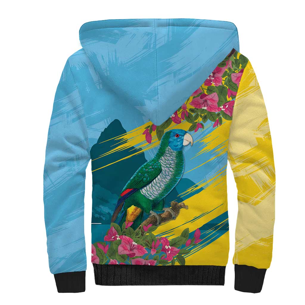 Saint Lucia Afro Sherpa Hoodie Tropical Vibes