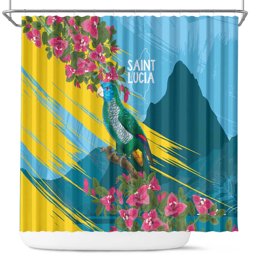 Saint Lucia Afro Shower Curtain Tropical Vibes