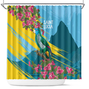 Saint Lucia Afro Shower Curtain Tropical Vibes