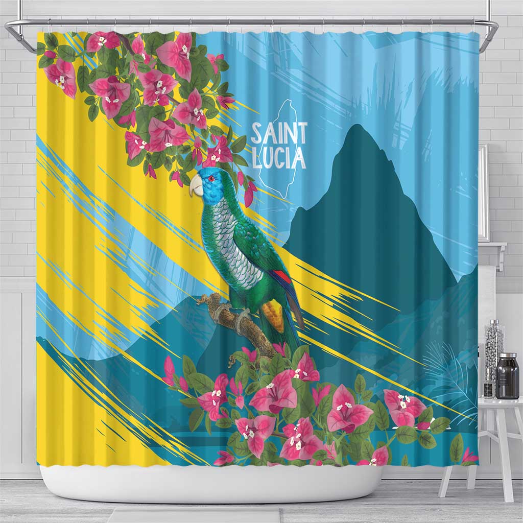 Saint Lucia Afro Shower Curtain Tropical Vibes