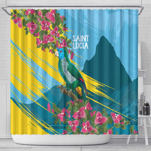 Saint Lucia Afro Shower Curtain Tropical Vibes