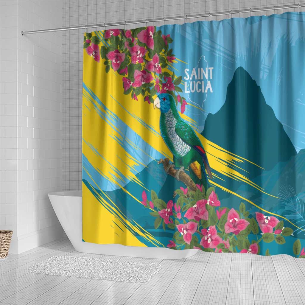 Saint Lucia Afro Shower Curtain Tropical Vibes