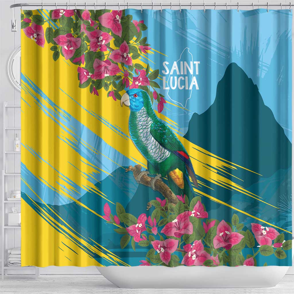 Saint Lucia Afro Shower Curtain Tropical Vibes