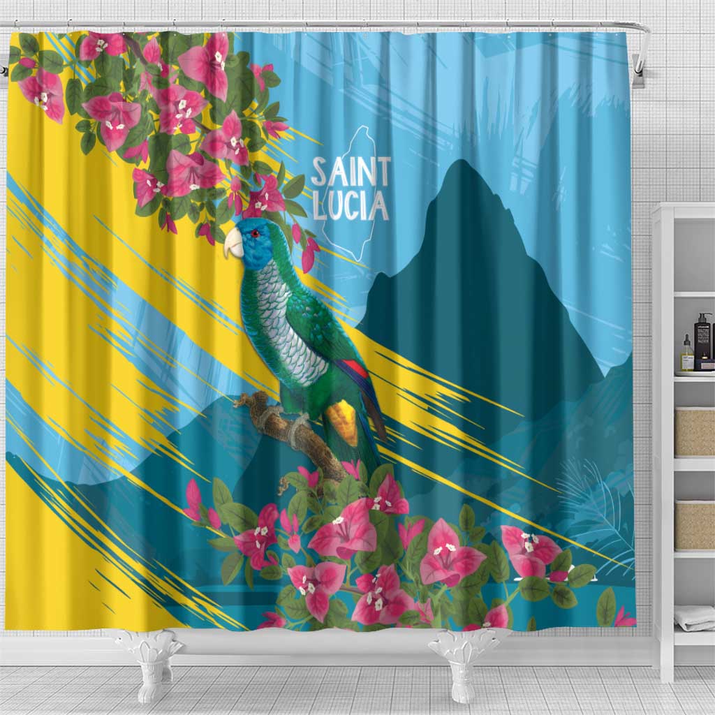 Saint Lucia Afro Shower Curtain Tropical Vibes