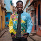 Saint Lucia Afro Sleeve Zip Bomber Jacket Tropical Vibes
