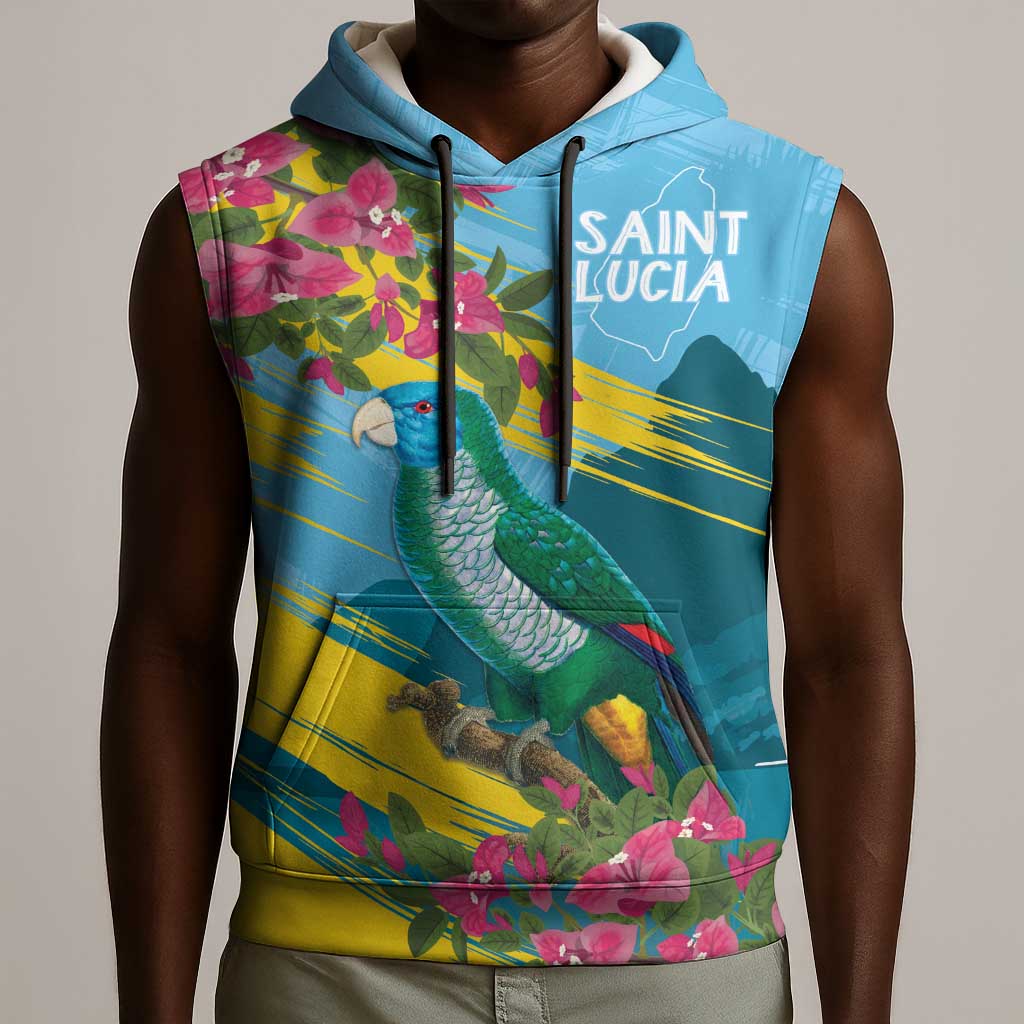 Saint Lucia Afro Sleeveless Hoodie Tropical Vibes - African Pride