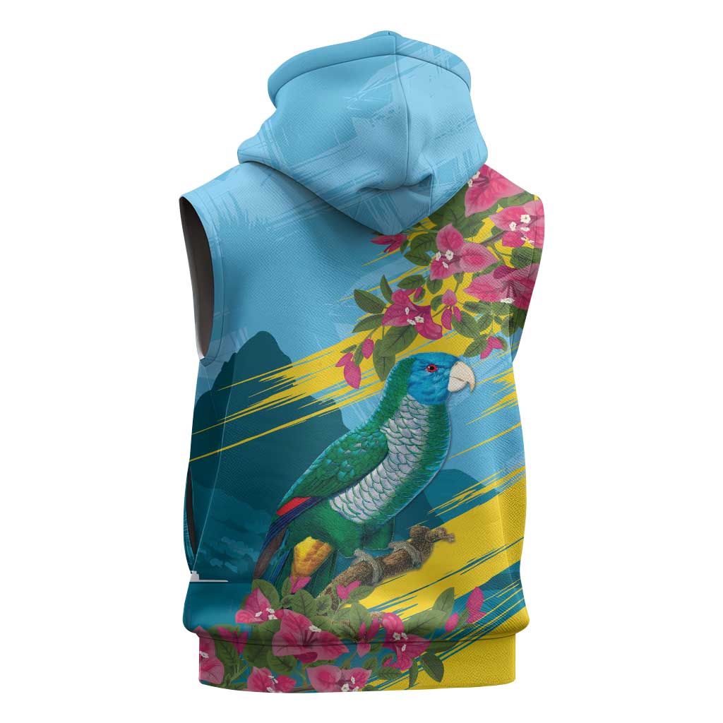 Saint Lucia Afro Sleeveless Zip Hoodie Tropical Vibes - African Pride