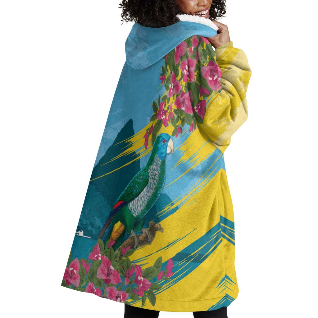 Saint Lucia Afro Wearable Blanket Hoodie Tropical Vibes