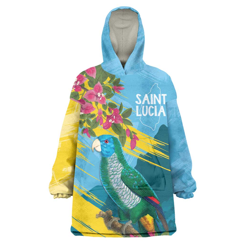 Saint Lucia Afro Wearable Blanket Hoodie Tropical Vibes