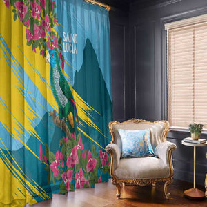 Saint Lucia Afro Window Curtain Tropical Vibes