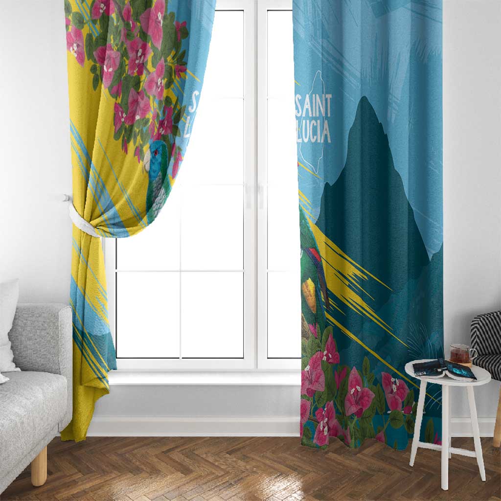 Saint Lucia Afro Window Curtain Tropical Vibes