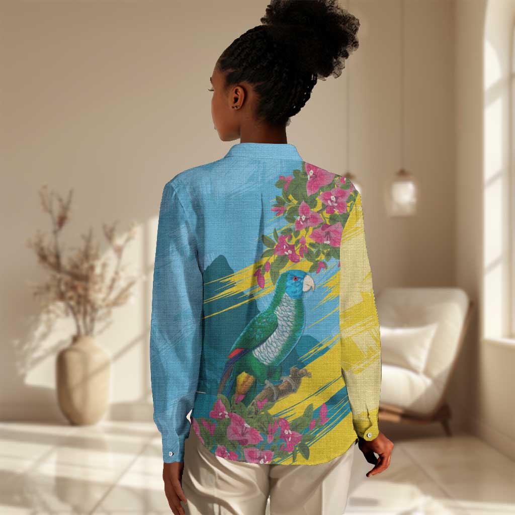 Saint Lucia Afro Women Casual Shirt Tropical Vibes