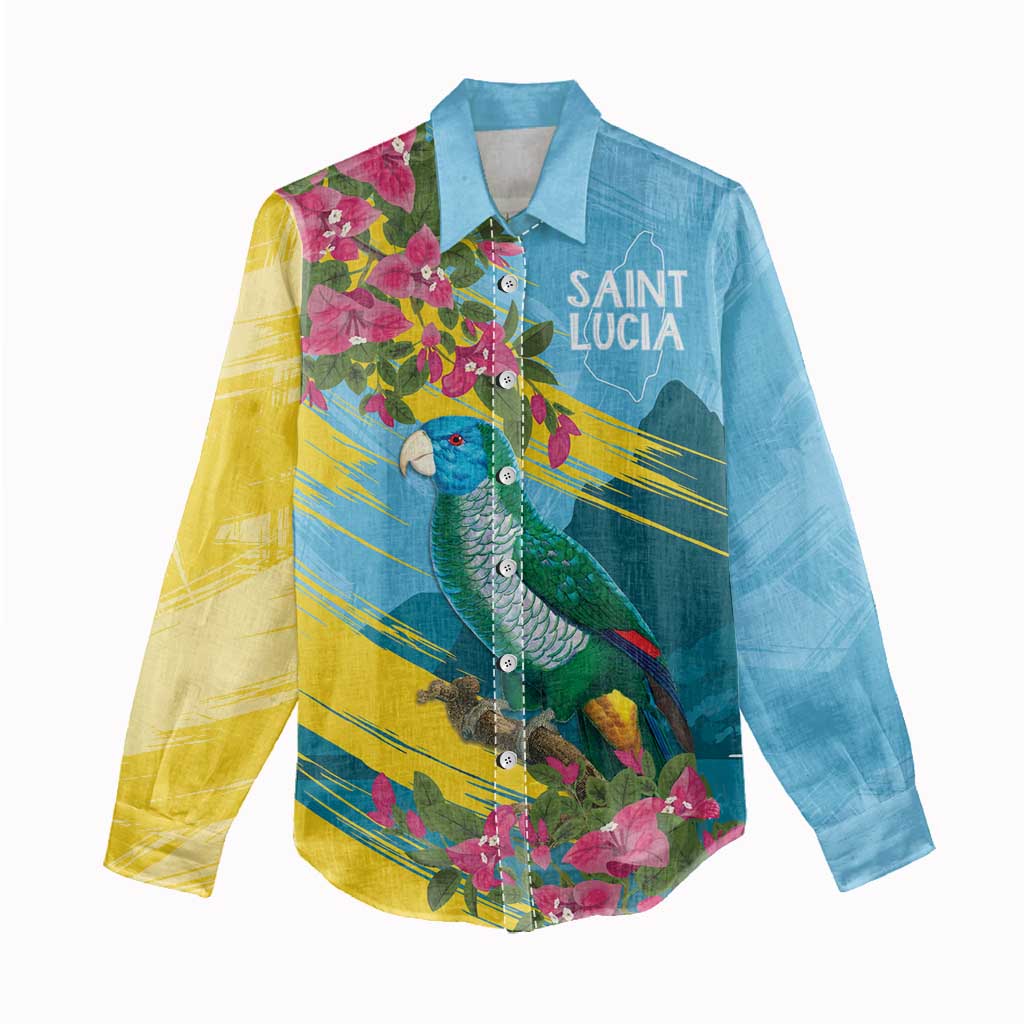 Saint Lucia Afro Women Casual Shirt Tropical Vibes