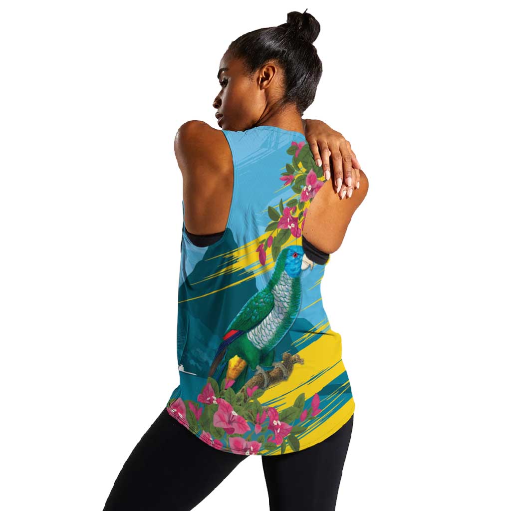 Saint Lucia Afro Women Racerback Tank Tropical Vibes