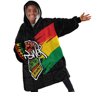 Juneteenth Kid Wearable Blanket Hoodie Power To The People