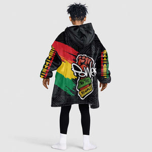 Juneteenth Kid Wearable Blanket Hoodie Power To The People