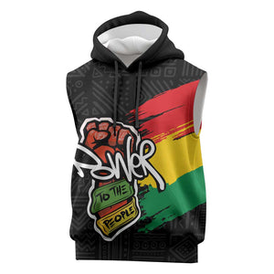 Juneteenth Sleeveless Hoodie Power To The People - African Pride