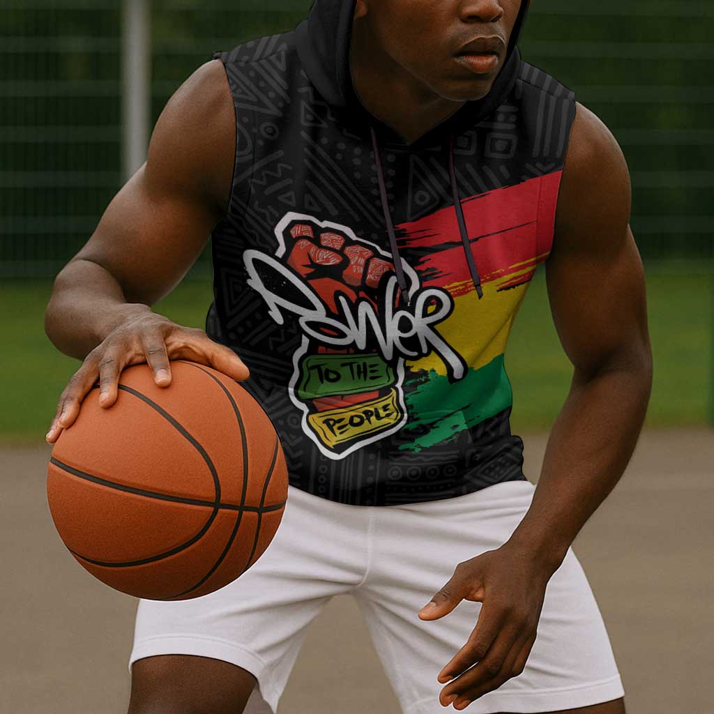Juneteenth Sleeveless Hoodie Power To The People - African Pride
