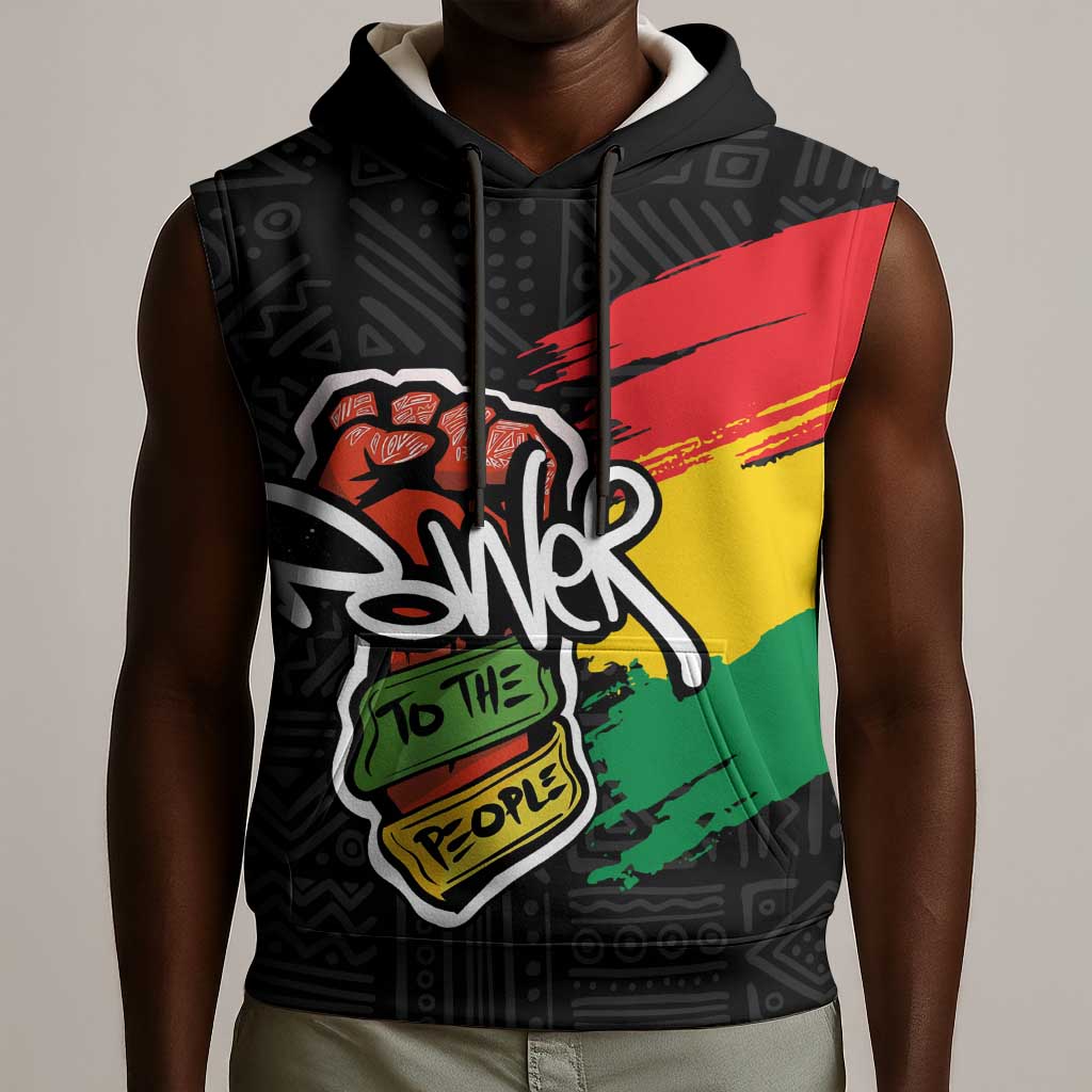 Juneteenth Sleeveless Hoodie Power To The People - African Pride
