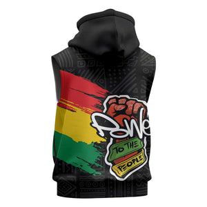 Juneteenth Sleeveless Zip Hoodie Power To The People - African Pride