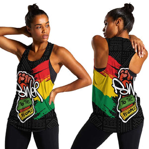 Juneteenth Women Racerback Tank Power To The People