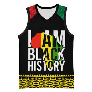 Juneteenth Basketball Jersey Mix African Pattern - I Am Black History - African Pride
