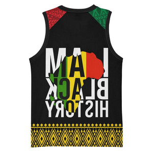 Juneteenth Basketball Jersey Mix African Pattern - I Am Black History - African Pride