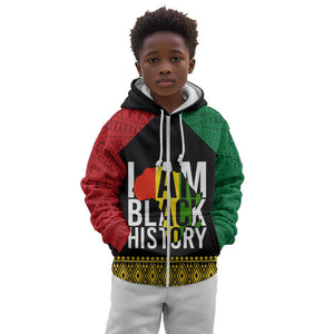 Juneteenth Kid Hoodie Mix African Pattern - I Am Black History