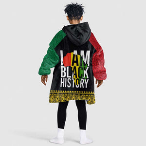 Juneteenth Kid Wearable Blanket Hoodie Mix African Pattern - I Am Black History