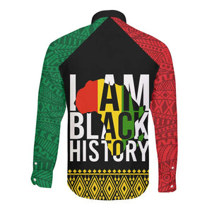 Juneteenth Long Sleeve Button Shirt Mix African Pattern - I Am Black History